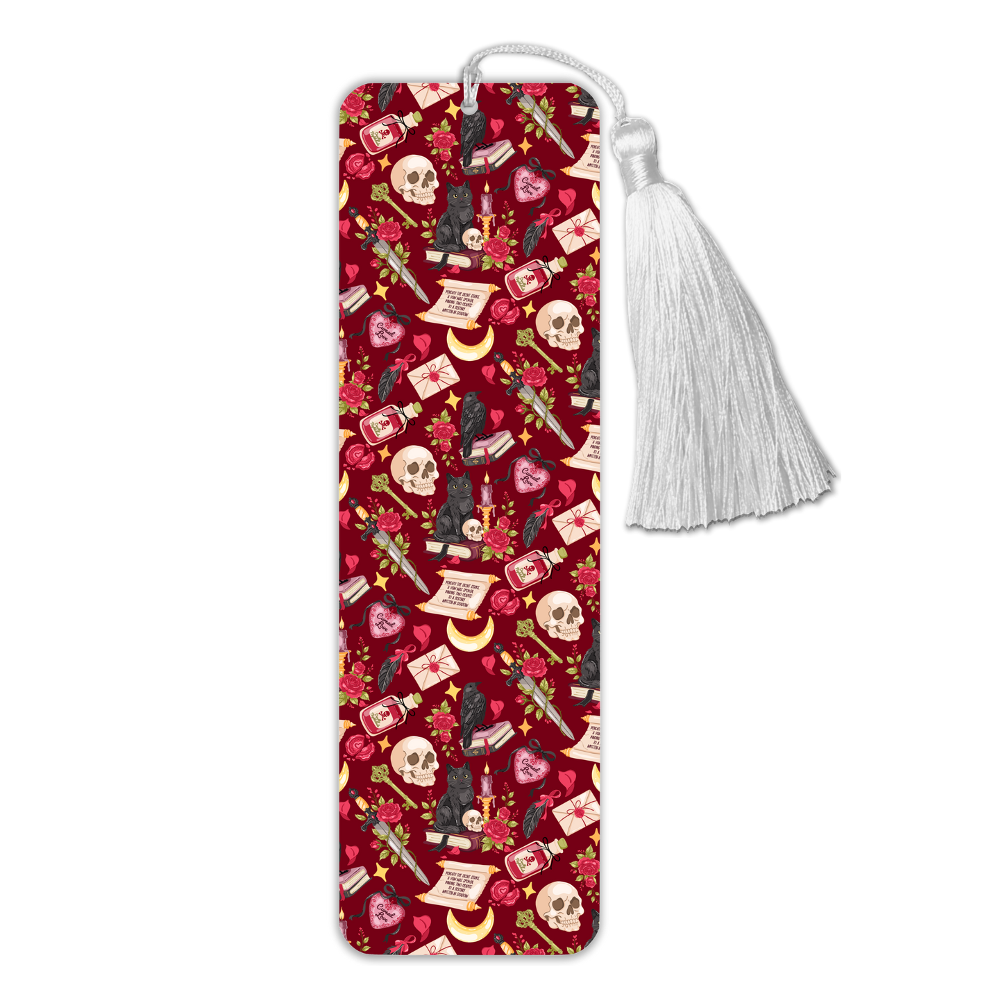 General Bookish Tassel Bookmark - Gothic Cat