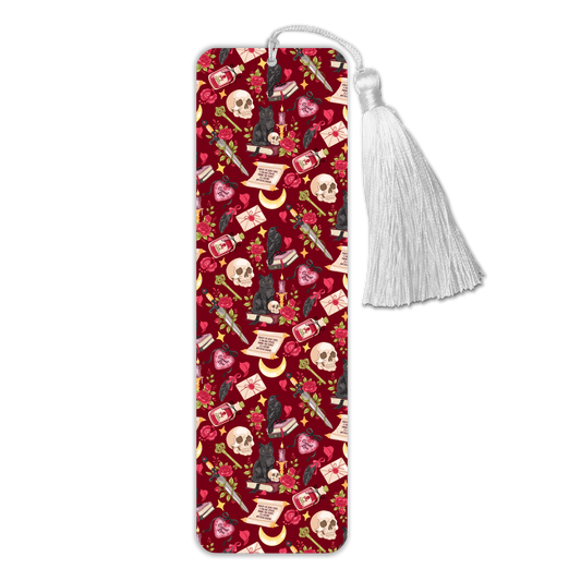 General Bookish Tassel Bookmark - Gothic Cat